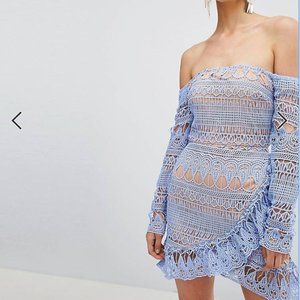 Missguided Frill Lace Bardot Dress